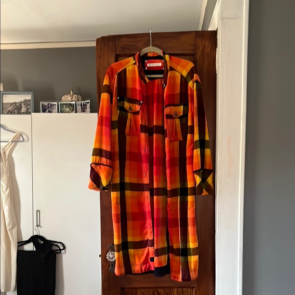We The Free Colorful Plaid Shirt Dress / coat